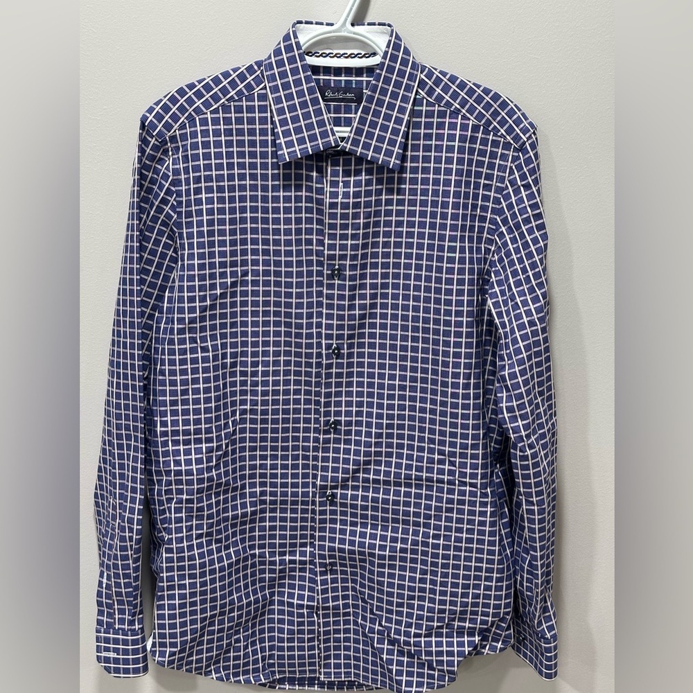 Robert Graham Navy and White Grid Shirt